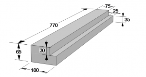 Перемычка Г-образная Большая <br>Пг-3к бетонная <br>(770*100*65)